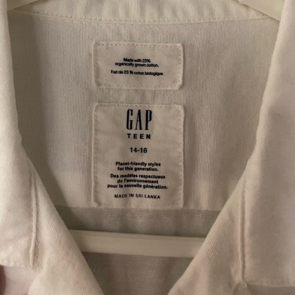 Gap Teen 14-16 Short sleeve white collar button down - Picture 2 of 3